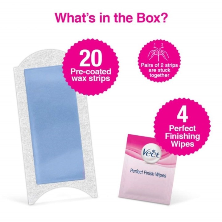 Veet Ready to Use Wax Strips Full Body Waxing Kit - Sensitive Skin