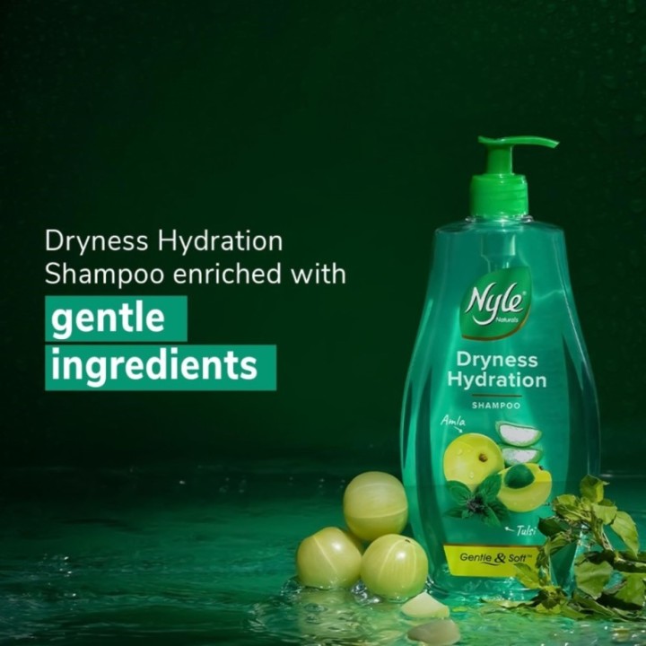 Nyle Naturals Dryness Hydration Shampoo, with Tulsi, Amla and Aloe