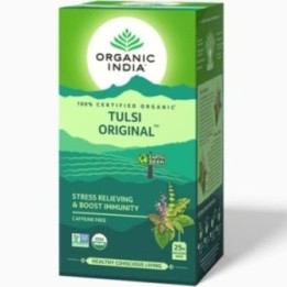 Organic India Tulsi Original Tea, 25N Infusion Bags- Stress Relieving