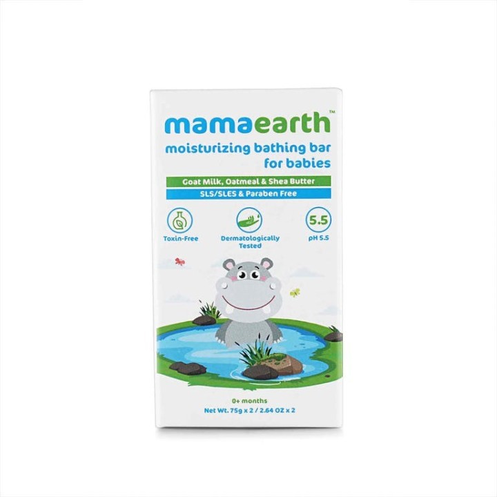 Mamaearth Goat Milk Moisturizing Bathing Bar for Babies (2 Pack)