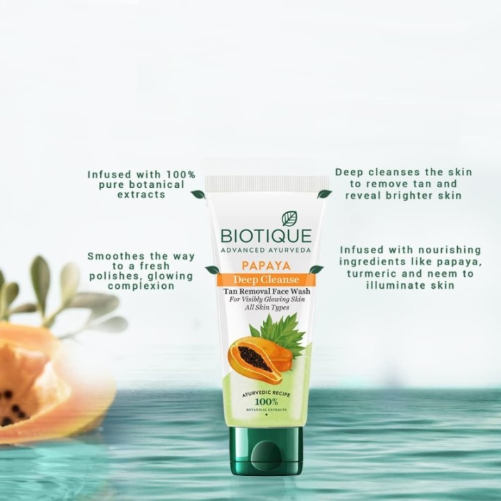 Biotique Papaya Deep Cleanse Visibly Glowing Face Wash (150ml)