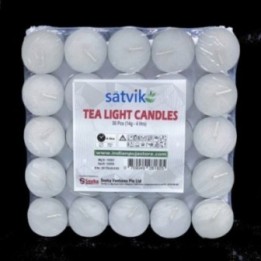 Satvik Tea Light Wax Candles (, 1 1/2", Unscented), 4Hrs Burning