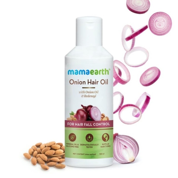 Mamaearth Onion Hair Oil with Onion Oil & Redensyl for Hair Fall
