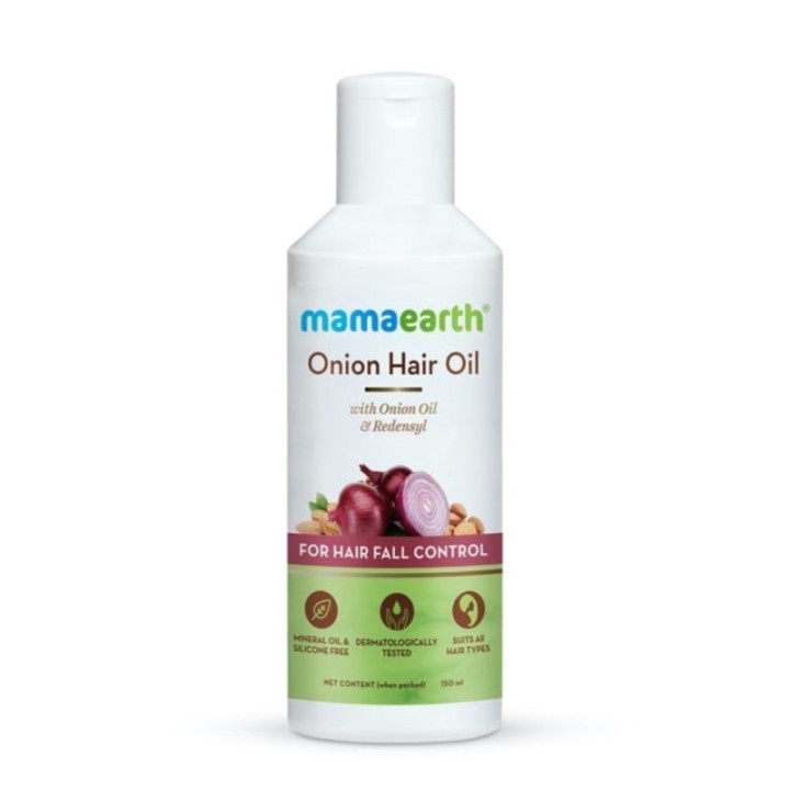 Mamaearth Onion Hair Oil with Onion Oil & Redensyl for Hair Fall