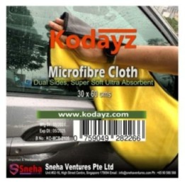 Kodayz Premium Microfiber Dual Sides Car Cleaning Cloth, 30*, 3 Piece