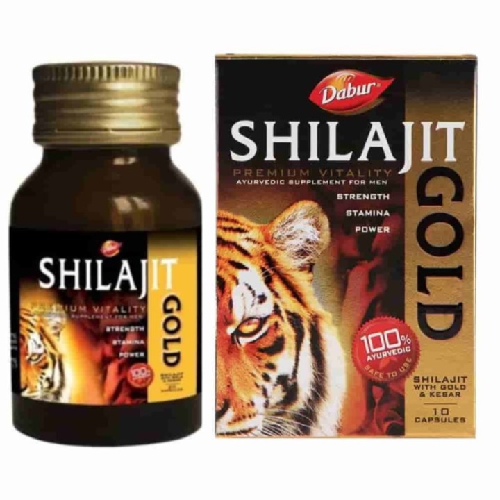 10 Capsules - Dabur Shilajit Gold Premium Vitality Ayurvedic