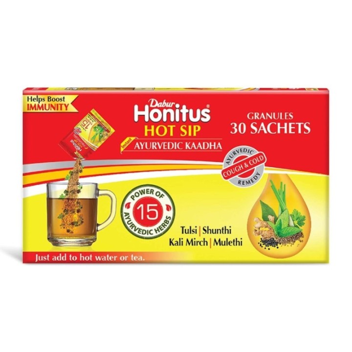 Dabur Honitus Hot Sip Ayurvedic Kaadha, (*Pack of 30 Sachets)