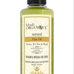 Khadi Organique Neem, Tea Tree & Basil Scalp Hair Oil (210ml)