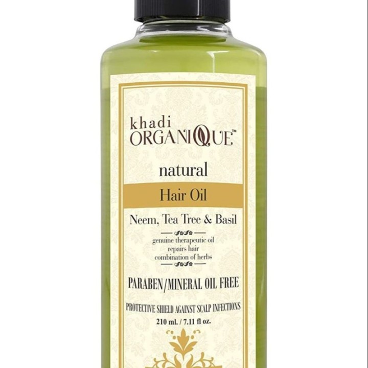 Khadi Organique Neem, Tea Tree & Basil Scalp Hair Oil (210ml)