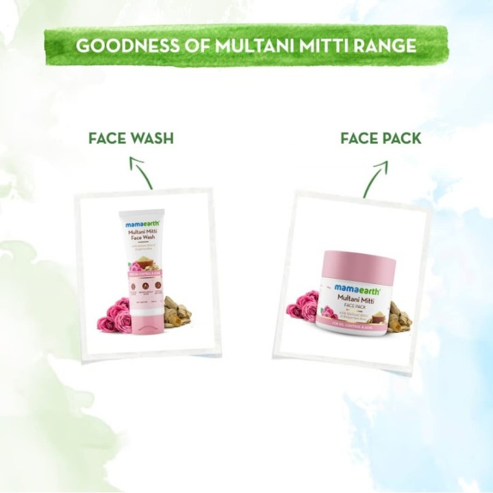 Mamaearth Multani Mitti Face Wash With Multani Mitti & Bulgarian Rose (100ml)