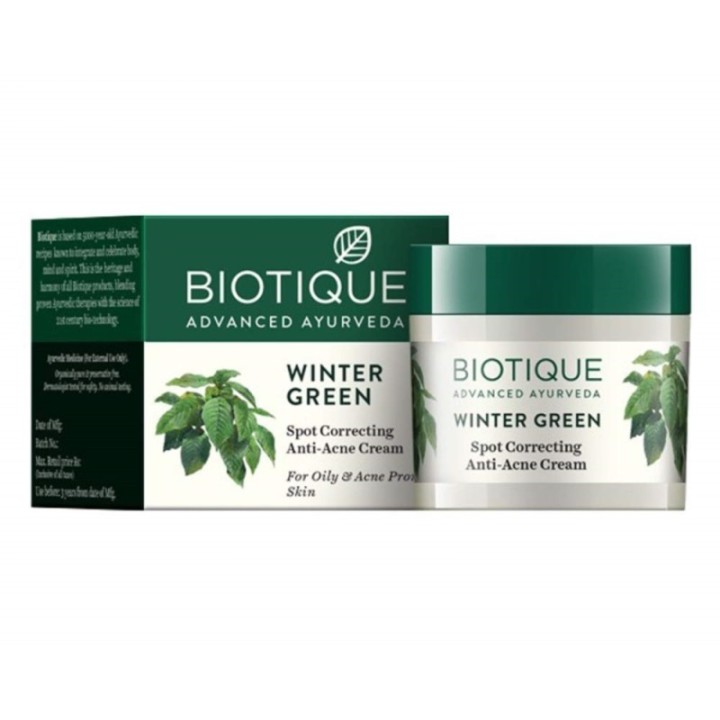 Biotique Bio Winter Green Spot Correcting Anti Acne Cream, for Oily