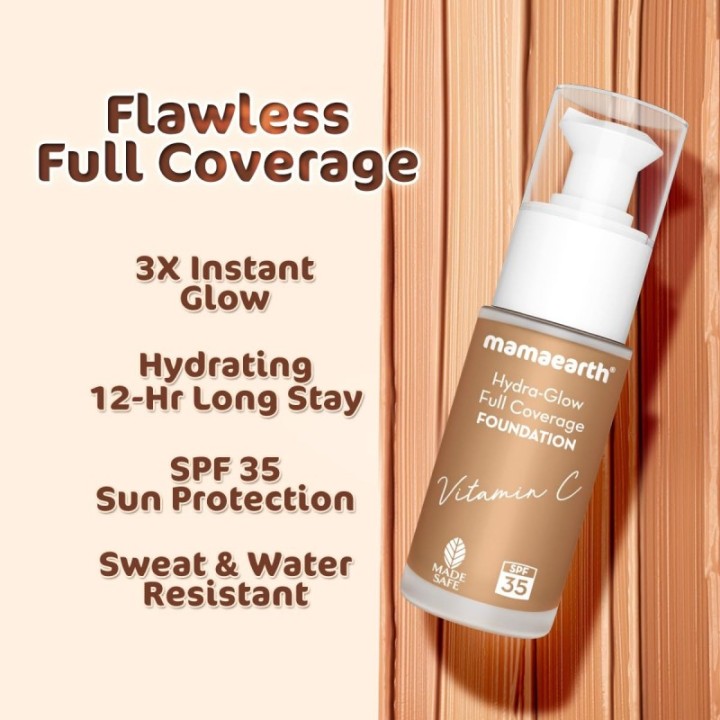 Mamaearth Hydra-Glow Full Coverage Dewy Finish Liquid Foundation - 03 Nude Glow (30ml)