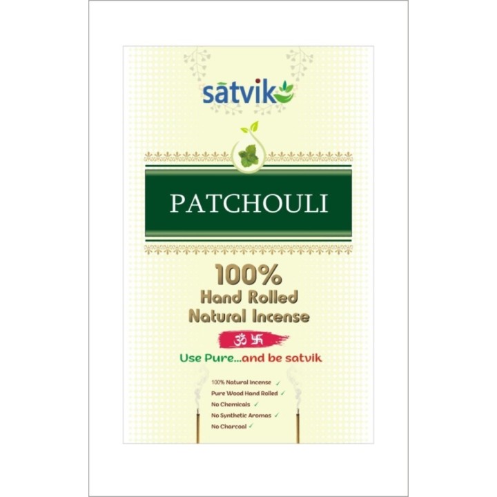 Satvik Patchouli Incense Sticks (Agarbatti for Prayer), Pack