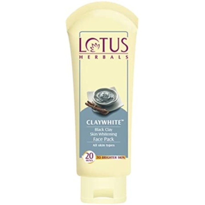 Lotus Herbals Claywhite Black Clay Skin Whitening Face Pack, for All