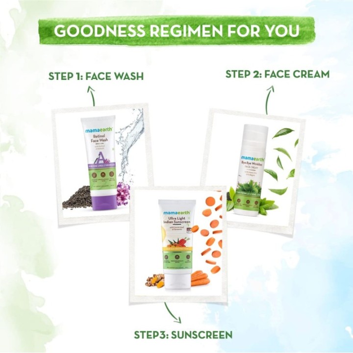 Mamaearth Bye Bye Wrinkles Face Cream With Green Tea & Collagen (30g)