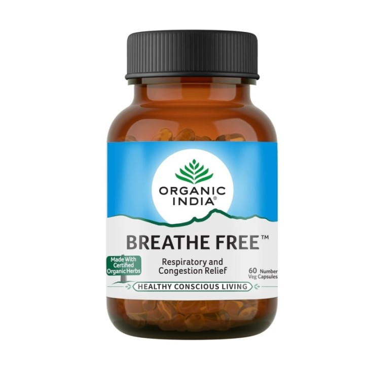 Organic India Breathe Free Respiratory Relief (60 Capsules)