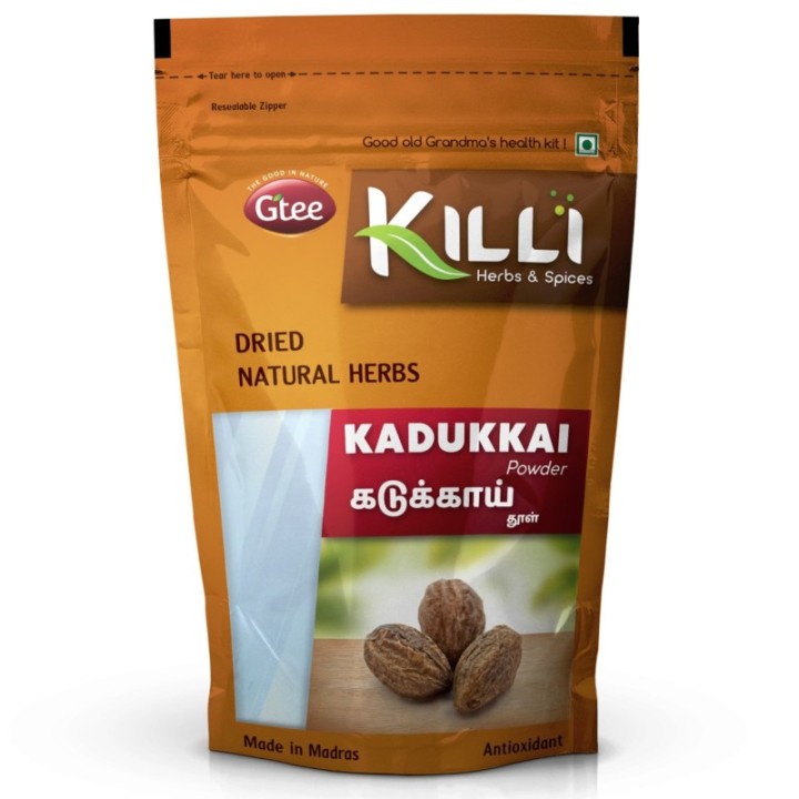 Killi Herbs & Spices Kadukkai Haritaki Harad Powder (100g)