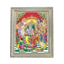 Satvik Lord Ram & Goddess Sita Mata Family Photo, Designer Wooden