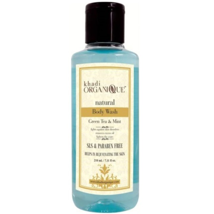 Khadi Organique Natural Green Tea & Mint Body Wash - Helps