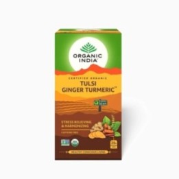 Organic India Tulsi Ginger Turmeric 25N Infusion Bags- Stress