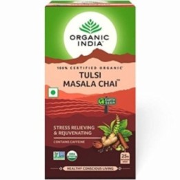 Organic India Tulsi Masala Chai 25N Infusion Bags- Stress Relieving