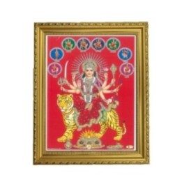 Satvik Goddess Durga Ma Sherawali, Ma Ambe Designer Wooden Golden