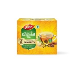 Dabur Vedic Suraksha Tea Power of 5 Herbs, 10 Tea Bags- Helps Boost