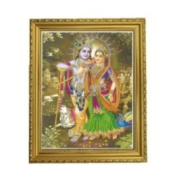 Satvik Radha Krishna Designer Wooden Photo Frame (1) for Pooja