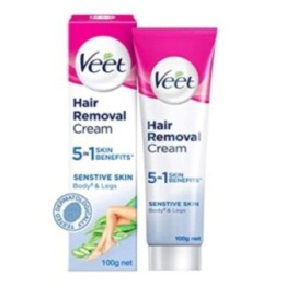 Veet Hair Removal Cream 5 in 1 Skin Benefits, for Sensitive Skin