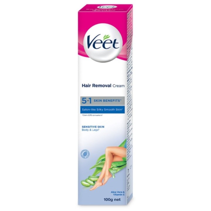Veet Hair Removal Cream 5 in 1 Skin Benefits, for Sensitive Skin