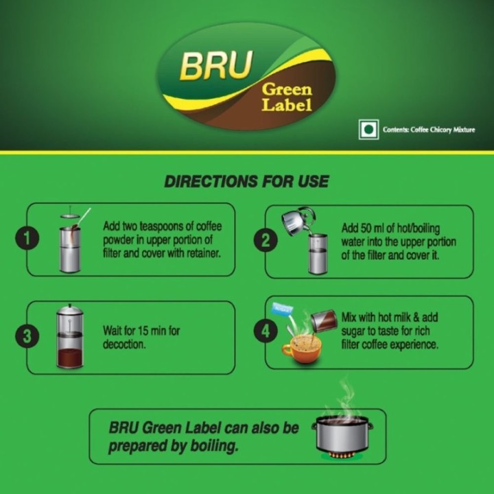 Bru Green Label Coffee (Filter Coffee) 200g