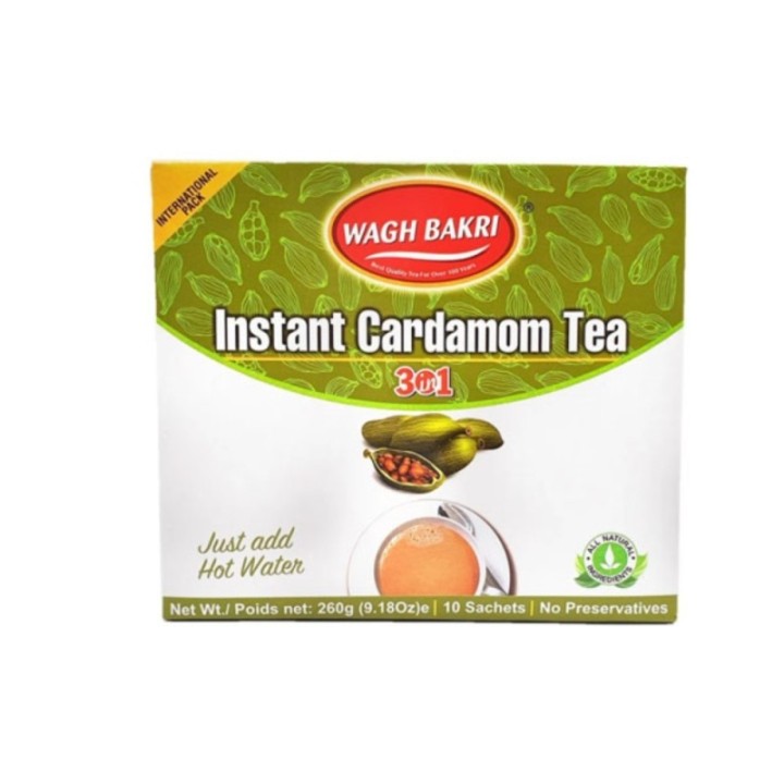 Wagh Bakri Instant Cardamom Tea 3 in 1, (10 Sachets) 260g