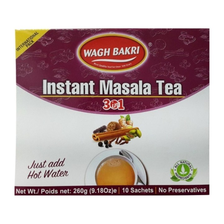Wagh Bakri Instant Masala Tea 3 in 1, (10 Sachets) 260g