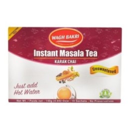 Wagh Bakri Instant Masala Tea Karak Chai (Unsweetened), (10 Sachets)