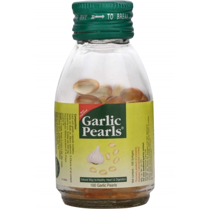 Garlic Pearls Natural Way to Healthy Heart & Digestion, 100 Garlic