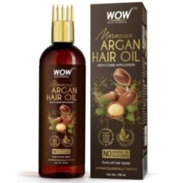 Wow Skin Science Moroccan Argan Hair Oil with Comb Applicator - Pure