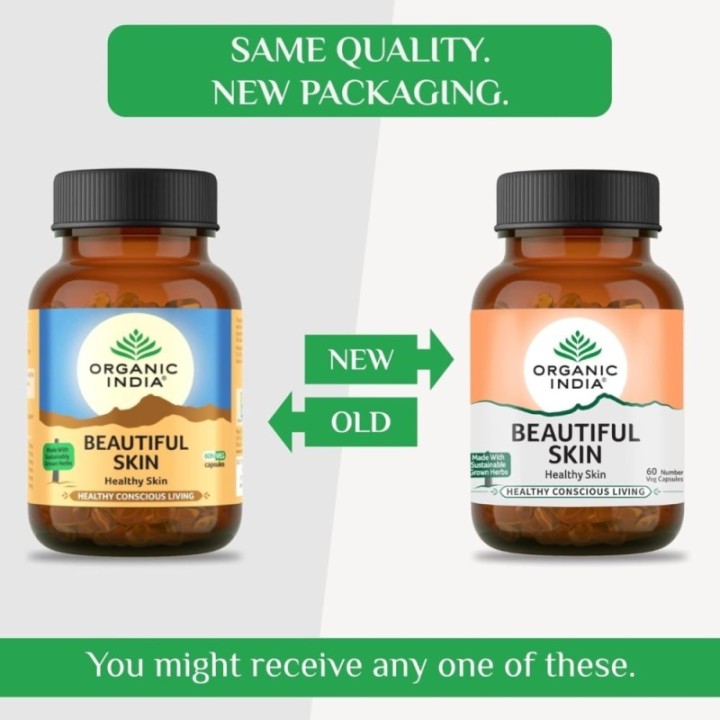 Organic India Beautiful Skin Healthy Skin, 60 Capsules