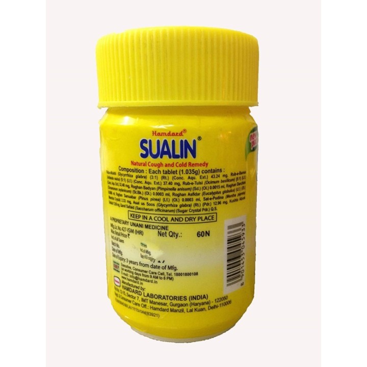 Hamdard Sualin Natural Cough & Cold Remedy, 60 Tablets- Soothing