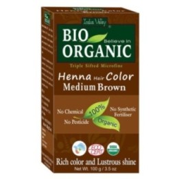 Indus Valley Bio Organic Medium Brown Henna Hair Color (100g)