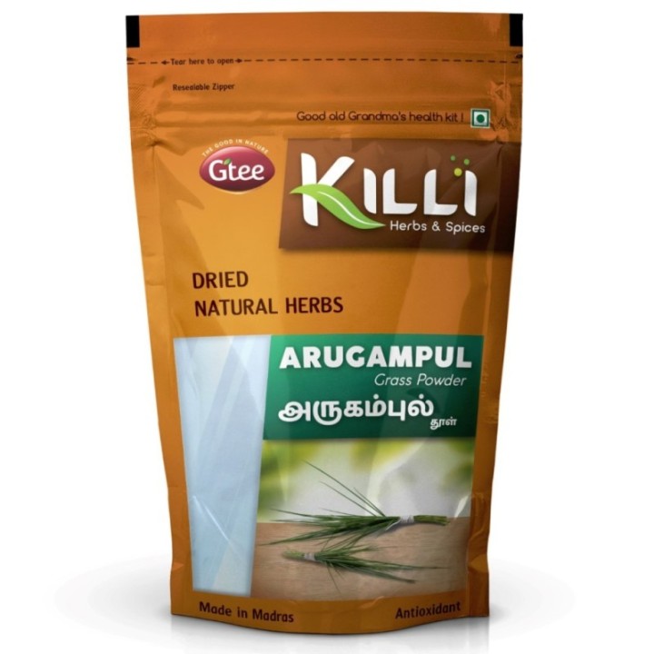 Killi Herbs & Spices Arugampul Grass Powder (Bremuda, Doob Grass