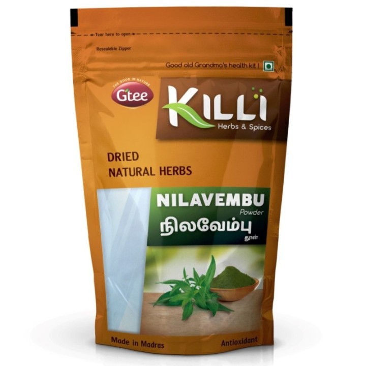 Killi Herbs & Spices Nilavembu Powder (Kalmegh), (Viral Fever) 100g