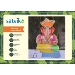 Shrimant-Aasan-Mandi Eco Friendly Ganesha Idol Made of Clay Shadu