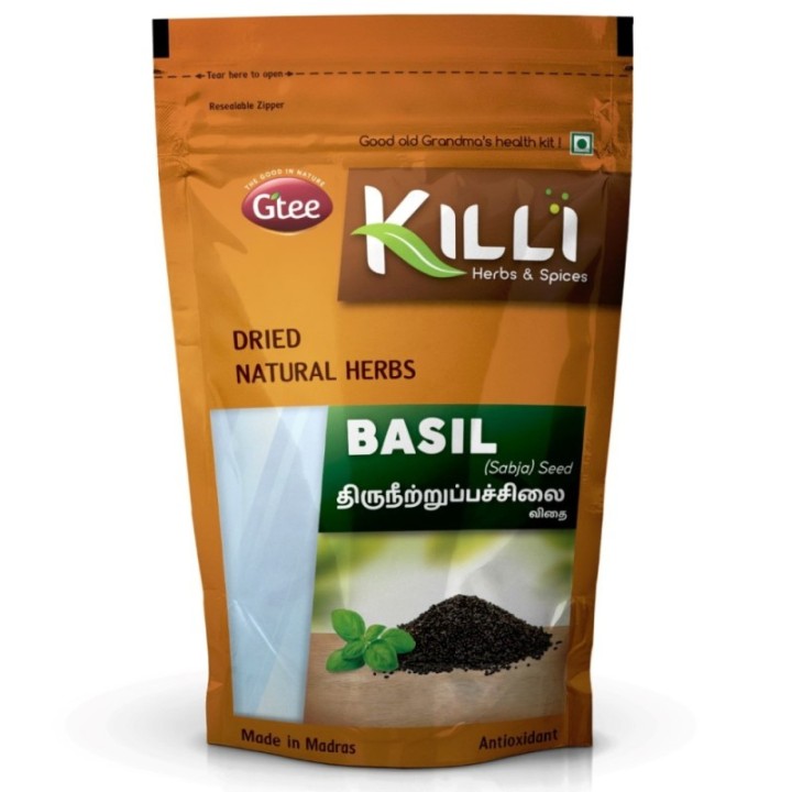 Killi Herbs & Spices Basil (Sabja) Seeds, (Rich in Omega-3 Fatty