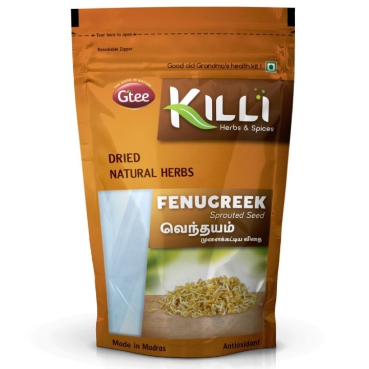 Killi Herbs & Spices Fenugreek Sprouted Seed (Methi), (Diabetes) 100g