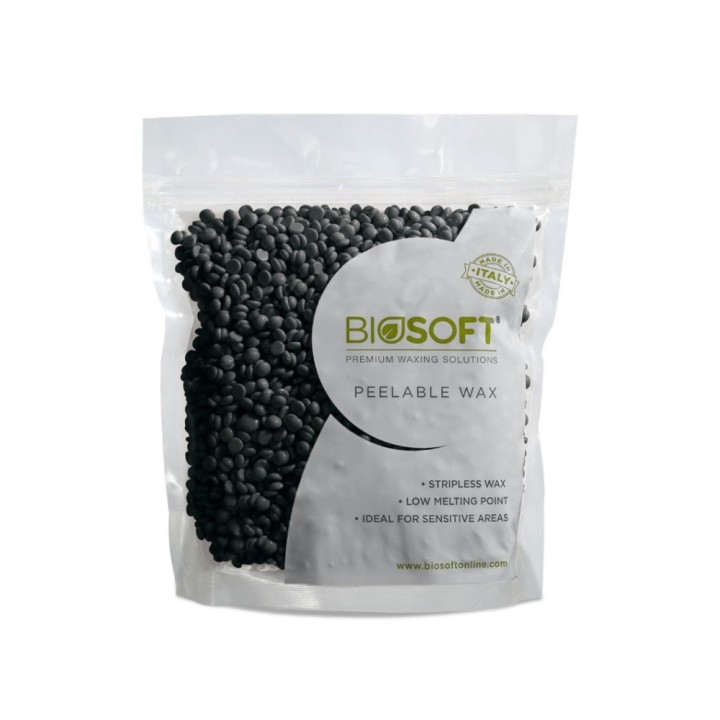 Biosoft Premium Waxing Solutions Peelable Wax Charcoal, Ideal