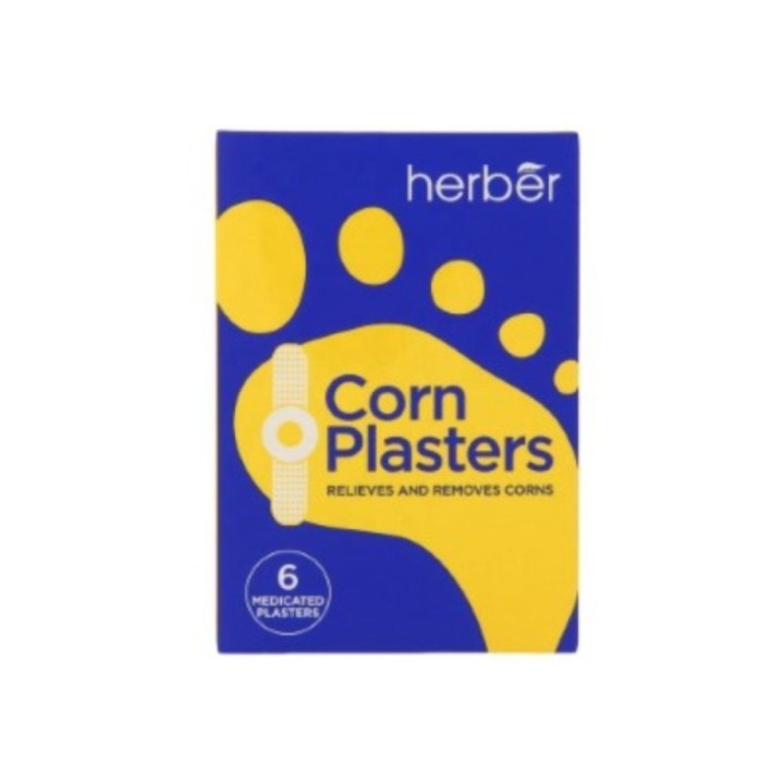 Herber Corn Plasters Relieves & Removes Corns, 6 Medicated Plasters
