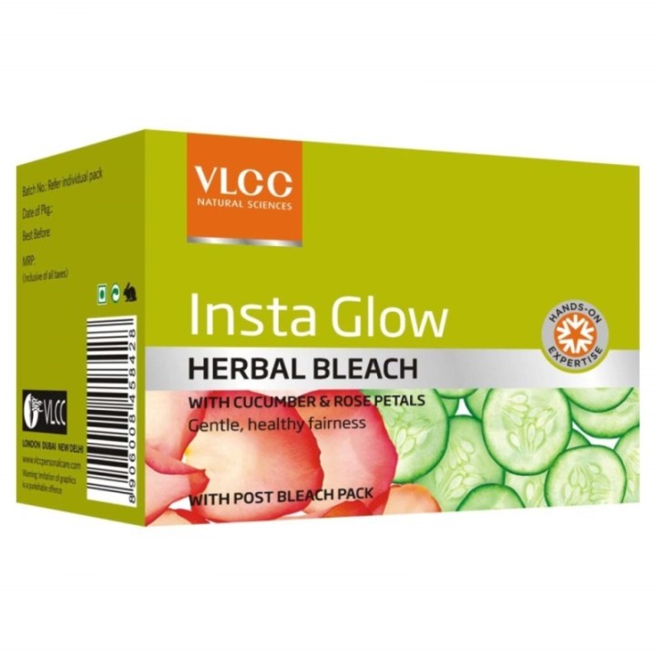 Vlcc Natural Sciences Insta Glow Herbal Bleach, Gentle, Healthy