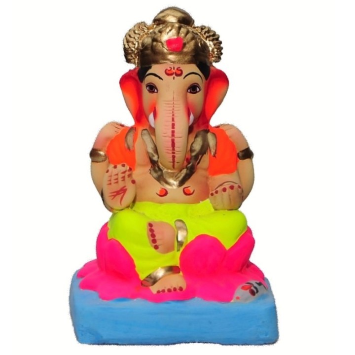 Kamal Aasan Eco Friendly Ganesha Idol Made of Clay Shadu Mati 7 Inches