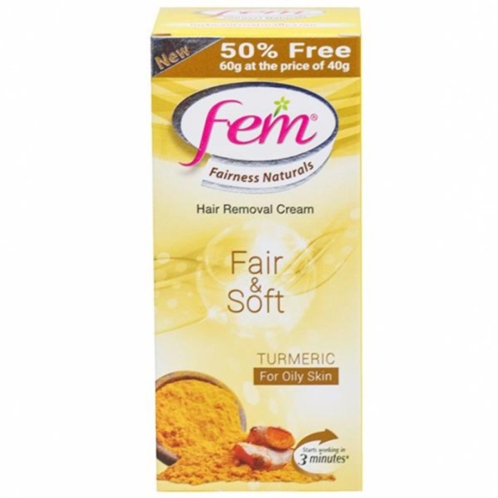 Fem Fairness Naturals Fair & Soft Turmeric Hair Removal Cream