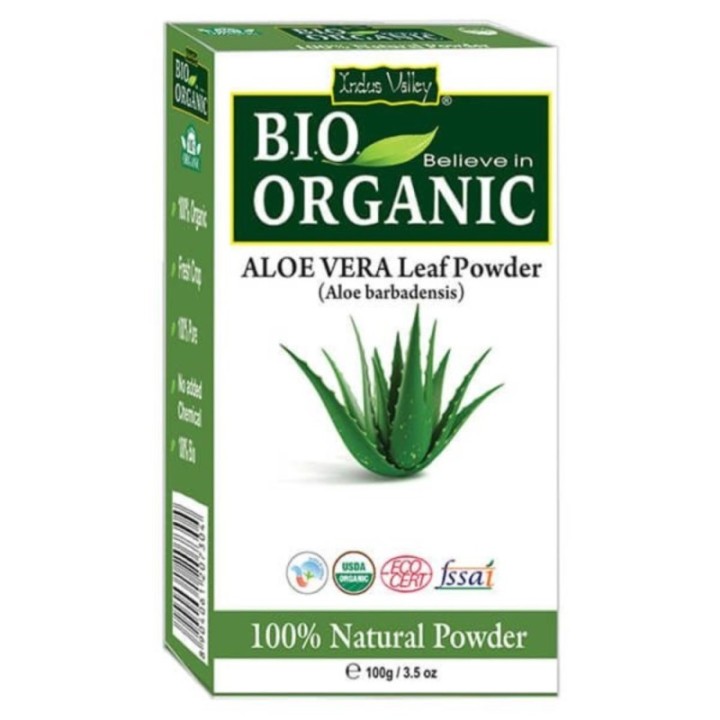 Indus Valley Bio Organic Aloe Vera Leaf Powder (Aloe Barbadensis) 100g